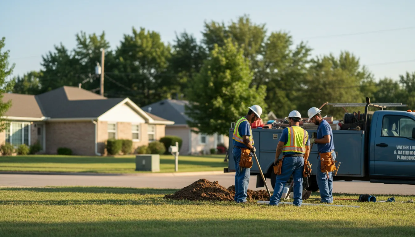 Residential water line and bathroom plumbing service in Elkhart, TX